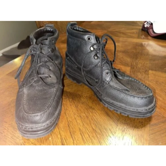 Justin Boots | Shoes | Justin Mens Black Leather Ankle Boots  display picture 1